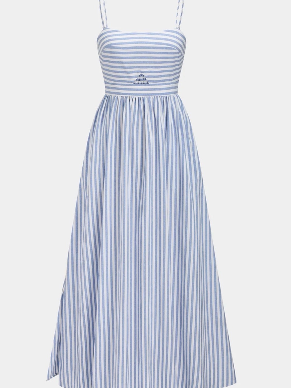 COMMENSE!! Striped Cutout Cotton Blend Cami Maxi Dress !!pockets - Picture 2 of 9